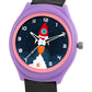 Kid’s Rocket Graphic Dial Analog Watch with Purple Case & Black Silicone Strap - JJ232