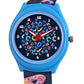 Kids’ Fun Alphabet Theme Analog Watch with Blue Case & Silicone Strap - JJ212