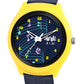 Kids’ Black Dial Analog Watch with Musical Notes Silicone Strap - JJ208