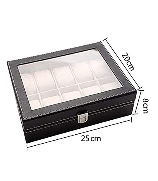 Wrist Watch Organizer Case In 10 Slots for Men and Women