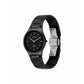 Analog Edge Ceramic Quartz in Glossy Black Dial Watch for Women, Band Color-Black