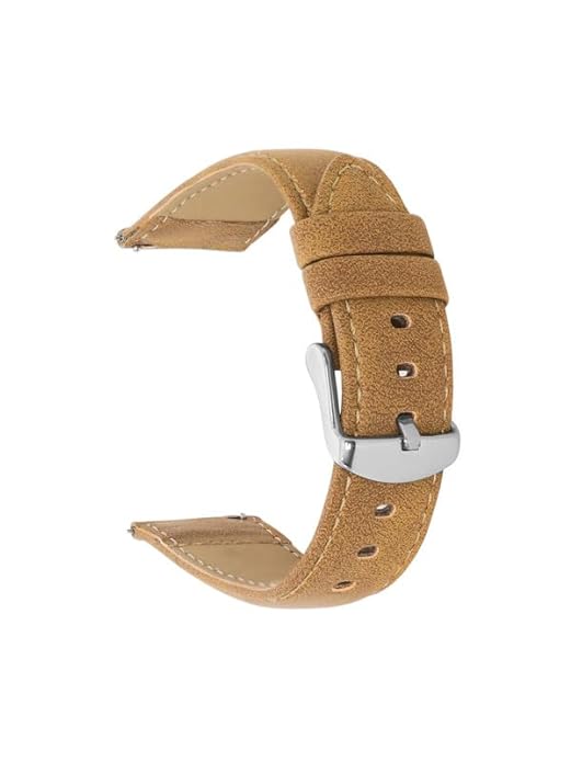 Quick Release 20 mm Tan Vegan Leather Strap for Analog & Smart Watches