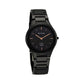 Analog Edge Ceramic Quartz in Glossy Black Dial Watch for Women, Band Color-Black