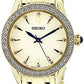 Seiko Stainless Steel Analog Gold Dial Women Watch-Srz386P1, Bandcolor-Gold