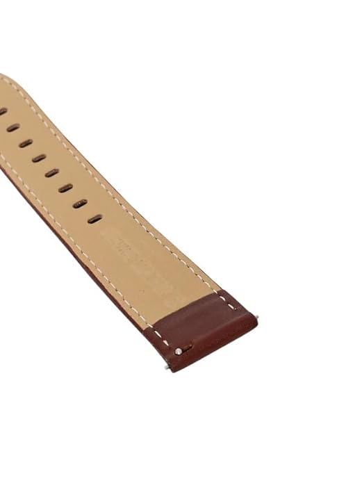 Quick Release 22 mm Brown Genuine Leather Strap for Analog & Smart Watches