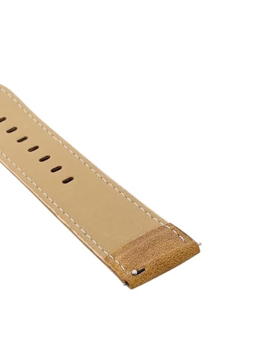 Quick Release 20 mm Tan Vegan Leather Strap for Analog & Smart Watches