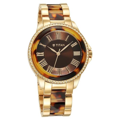 Analog Brown Dial Women's Casual Watch, Band Color-Yellow