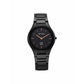 Analog Edge Ceramic Quartz in Glossy Black Dial Watch for Women, Band Color-Black