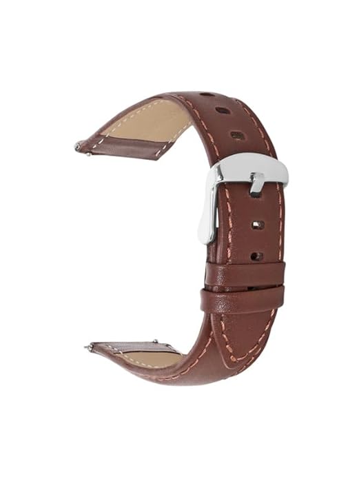Quick Release 22 mm Brown Genuine Leather Strap for Analog & Smart Watches
