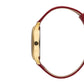 Women's Gold Case, Red Dial, Red Leather Strap Watch LWW116A