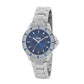 Women's Silver Bling, Blue Dial, Silver Diamond studded Solid Link Bracelet Watch  LWWI106C