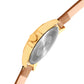 Men's Gold Case, Brown Leather Strap Date Watch KLMO104D
