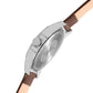 Men's Silver Case, Brown Leather Strap Date Watch KLMO104B