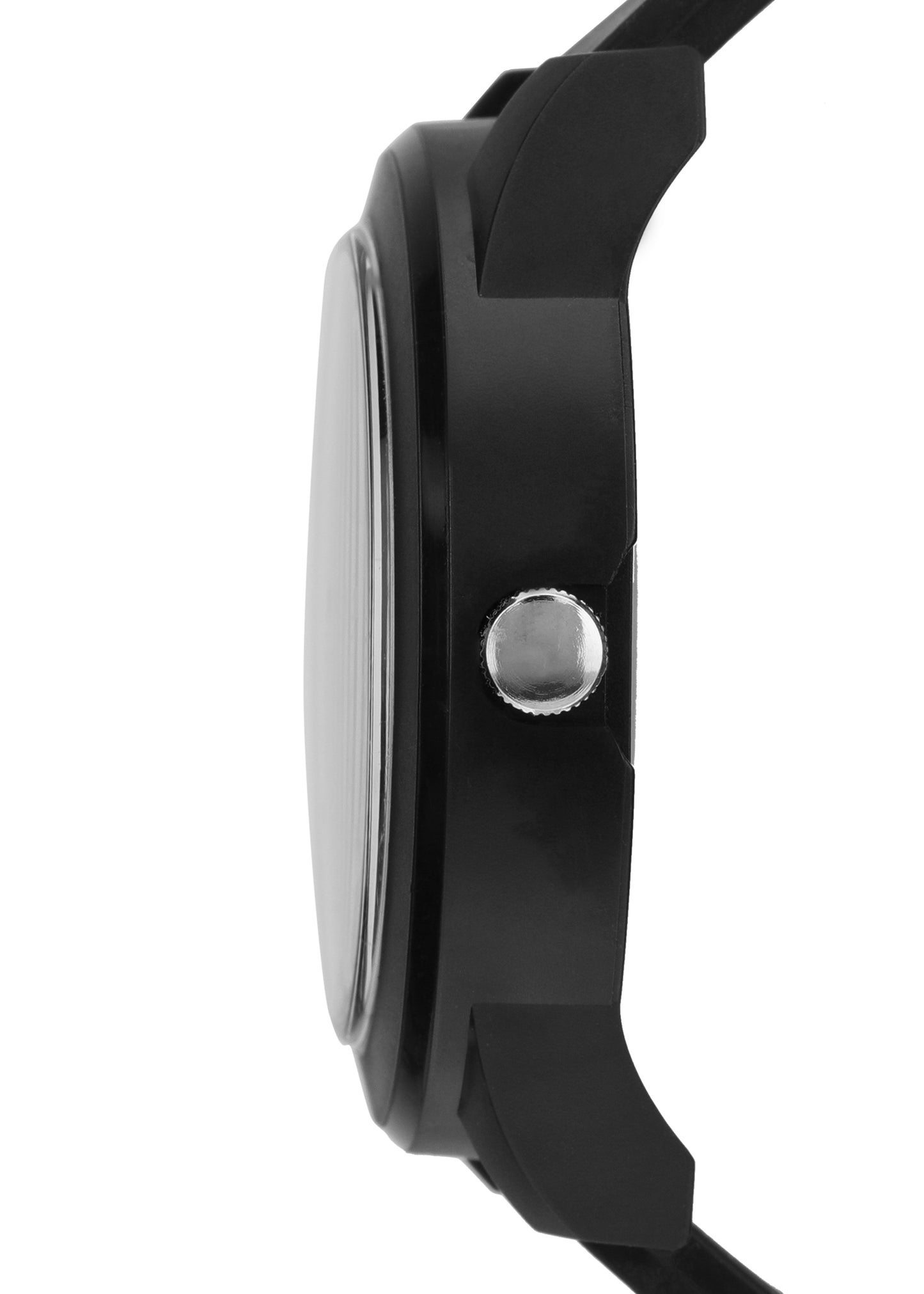 Men’s Black Dial Analog Watch with Golden Numerals & Black Silicone Strap - BSM021A