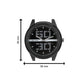 Men’s Black Dial Analog Watch with Digital-Style Markers & Black Silicone Strap - BSM020E