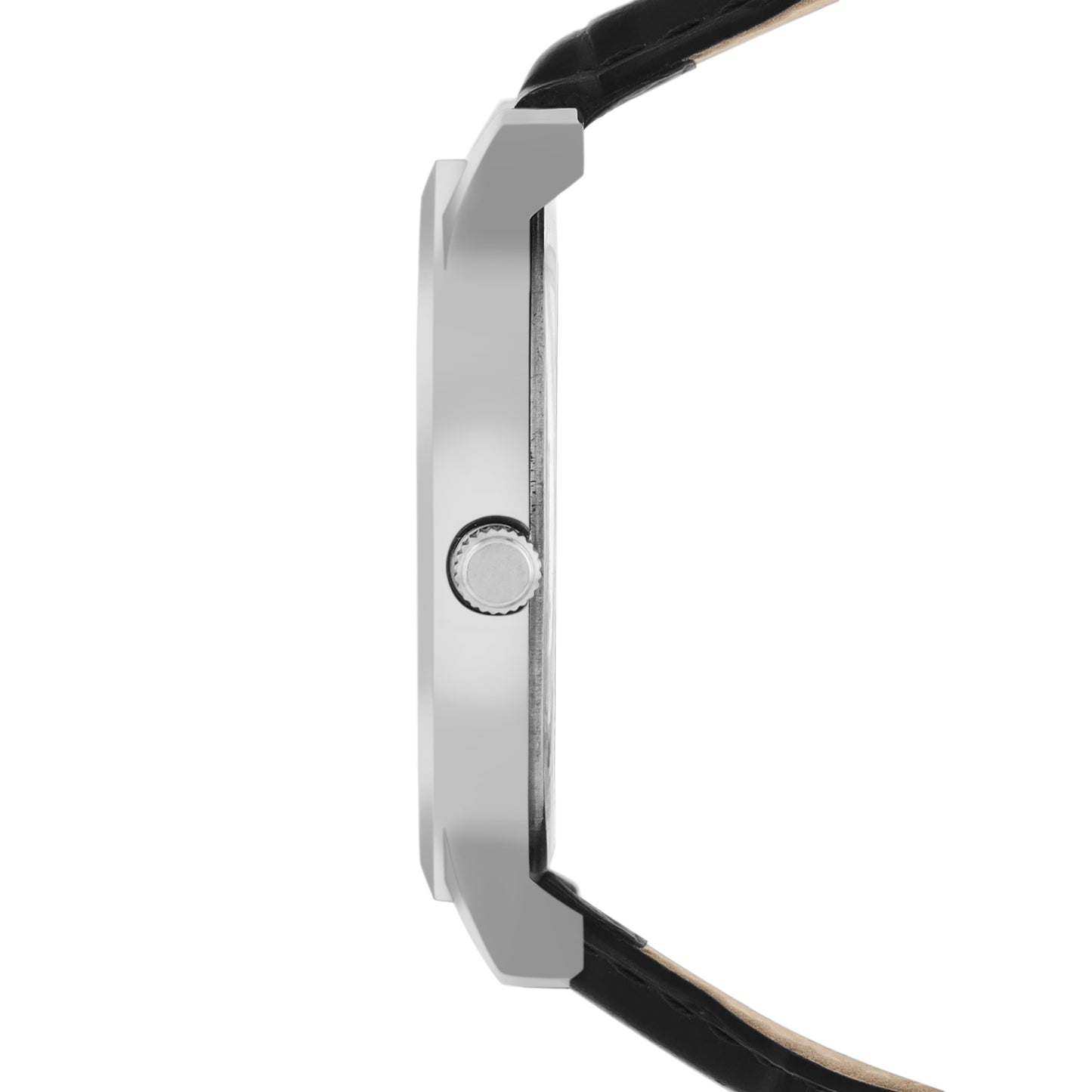 Men’s Cream Dial with Black Leather Strap Analog Watch - BSM064D