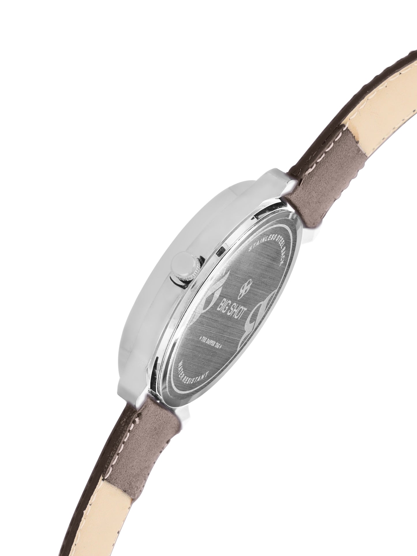 Men’s Brown Dial Analog Watch with Dark Brown Leather Strap - BSM004A
