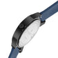 Men’s Analog Watch – Grey Textured Dial with Blue Strap & Blue Hands - BSM008C