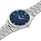 Men’s Analog Watch – Blue Roman Dial with Stainless Steel Strap - ELFM002D