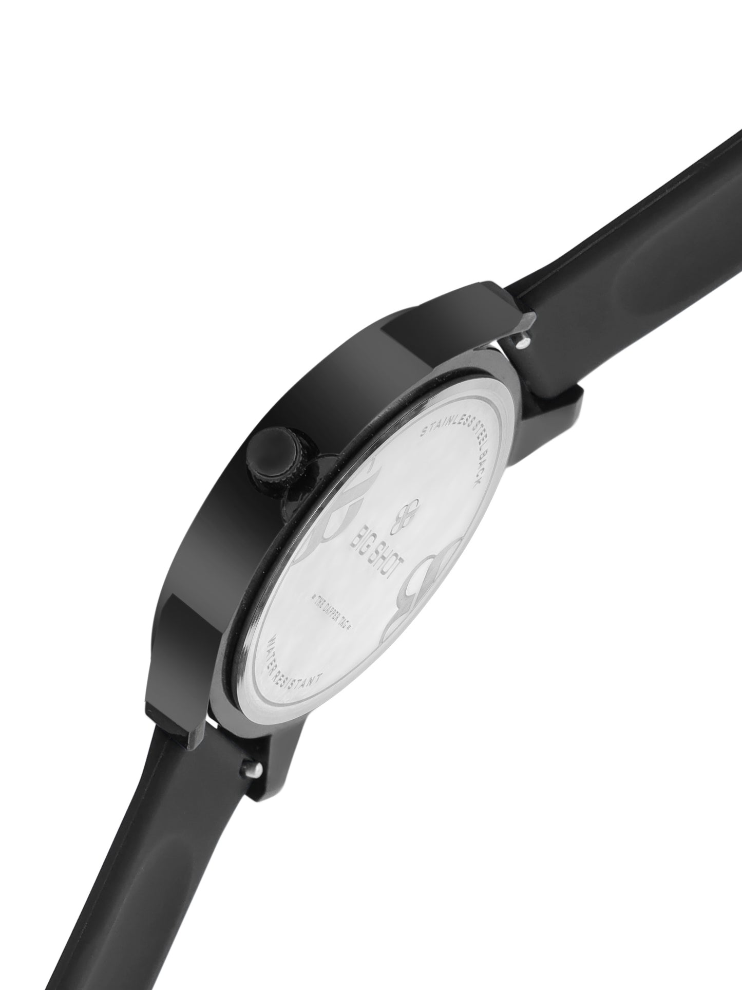 Men’s Analog Watch – Black Dial with Textured Pattern & Black Strap - BSM008B