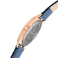 Men’s Rose Gold Dial Analog Watch with Navy Blue Leather Strap - BSM005E