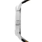 Men’s Silver Dial with Black Leather Strap Analog Watch - BSM068B