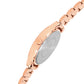 Women’s Rose Gold Bracelet Watch with Crystal Bezel & Silver Dial - D001F