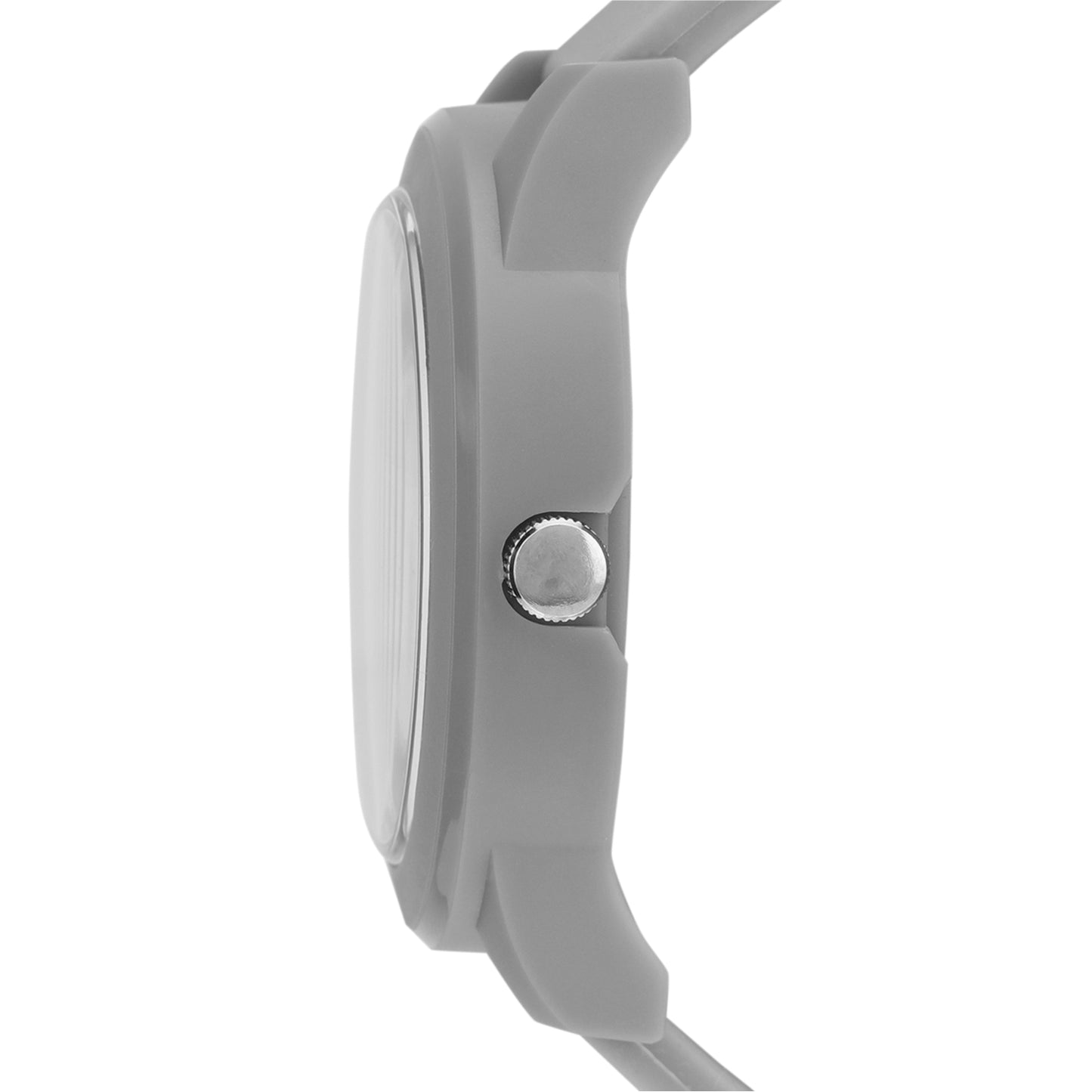 Men’s Grey Analog Watch with Bold Dial & Silicone Strap - BSM021B
