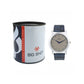Men’s Beige Dial with Blue Leather Strap Analog Watch - BSM015A
