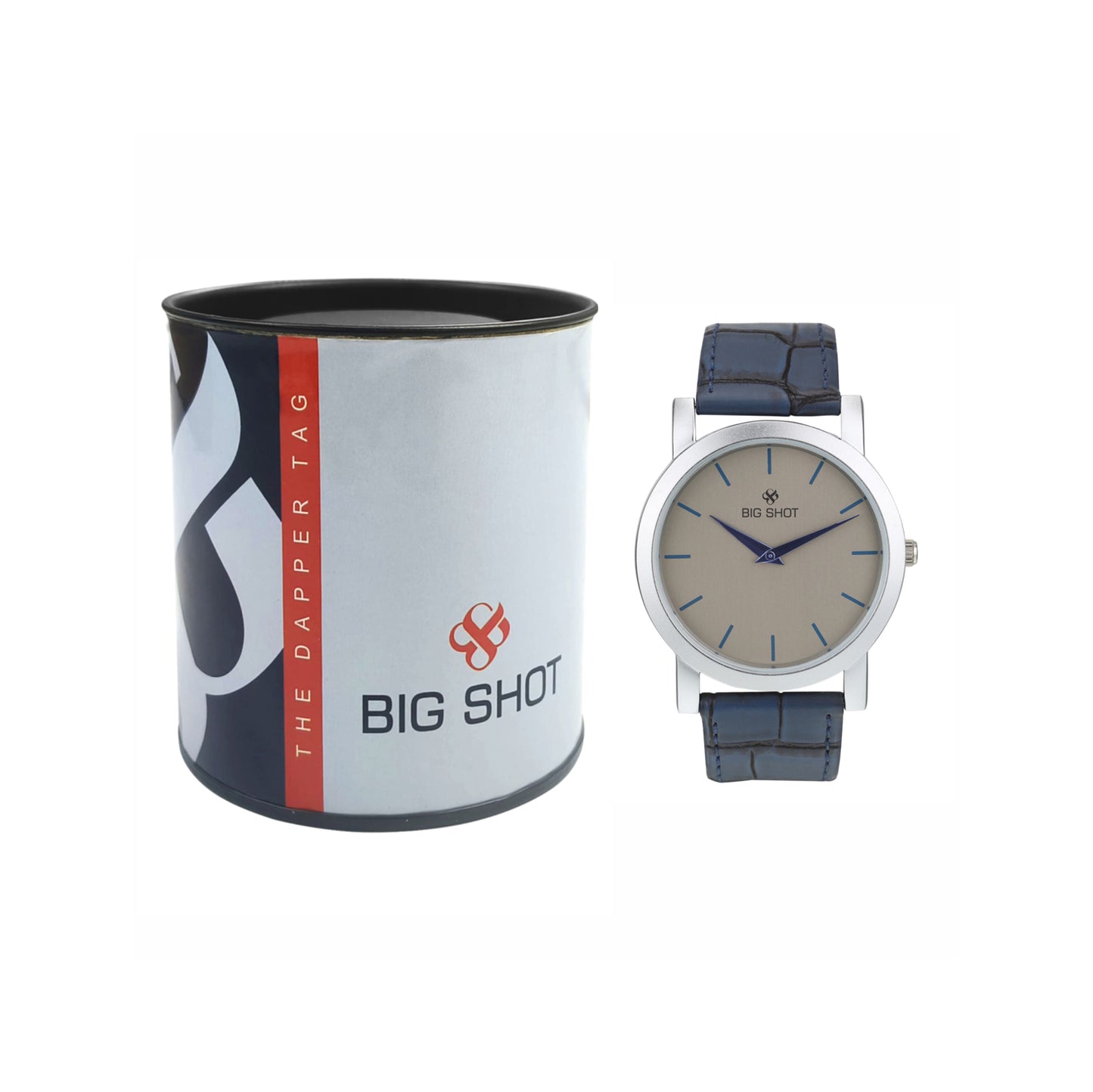 Men’s Beige Dial with Blue Leather Strap Analog Watch - BSM015A