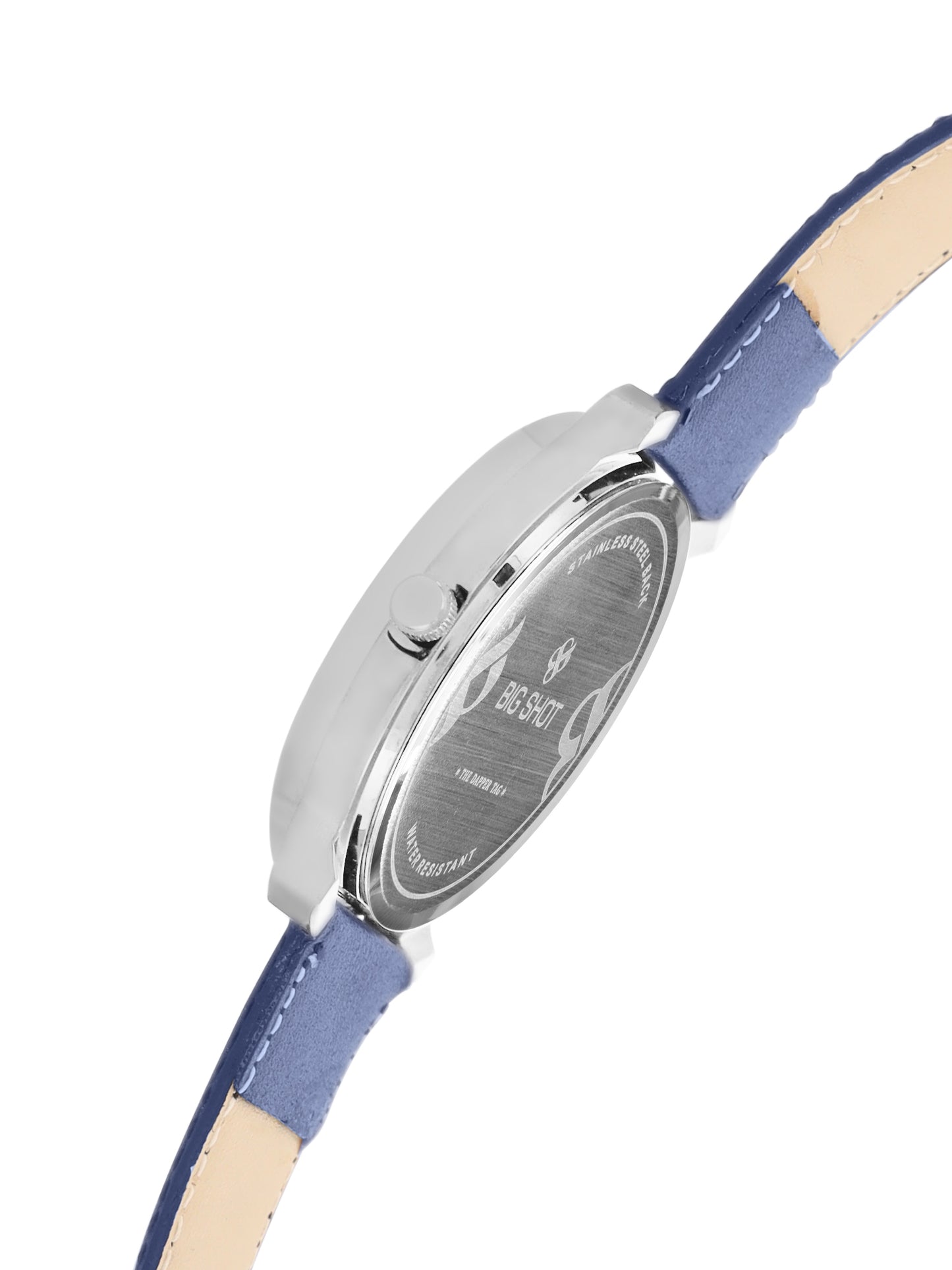 Men’s Stylish Blue Dial Analog Watch with Premium Blue Leather Strap