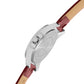 Women’s Elegant Red Dial Analog Watch with Crystal Bezel & Leather Strap - D009C