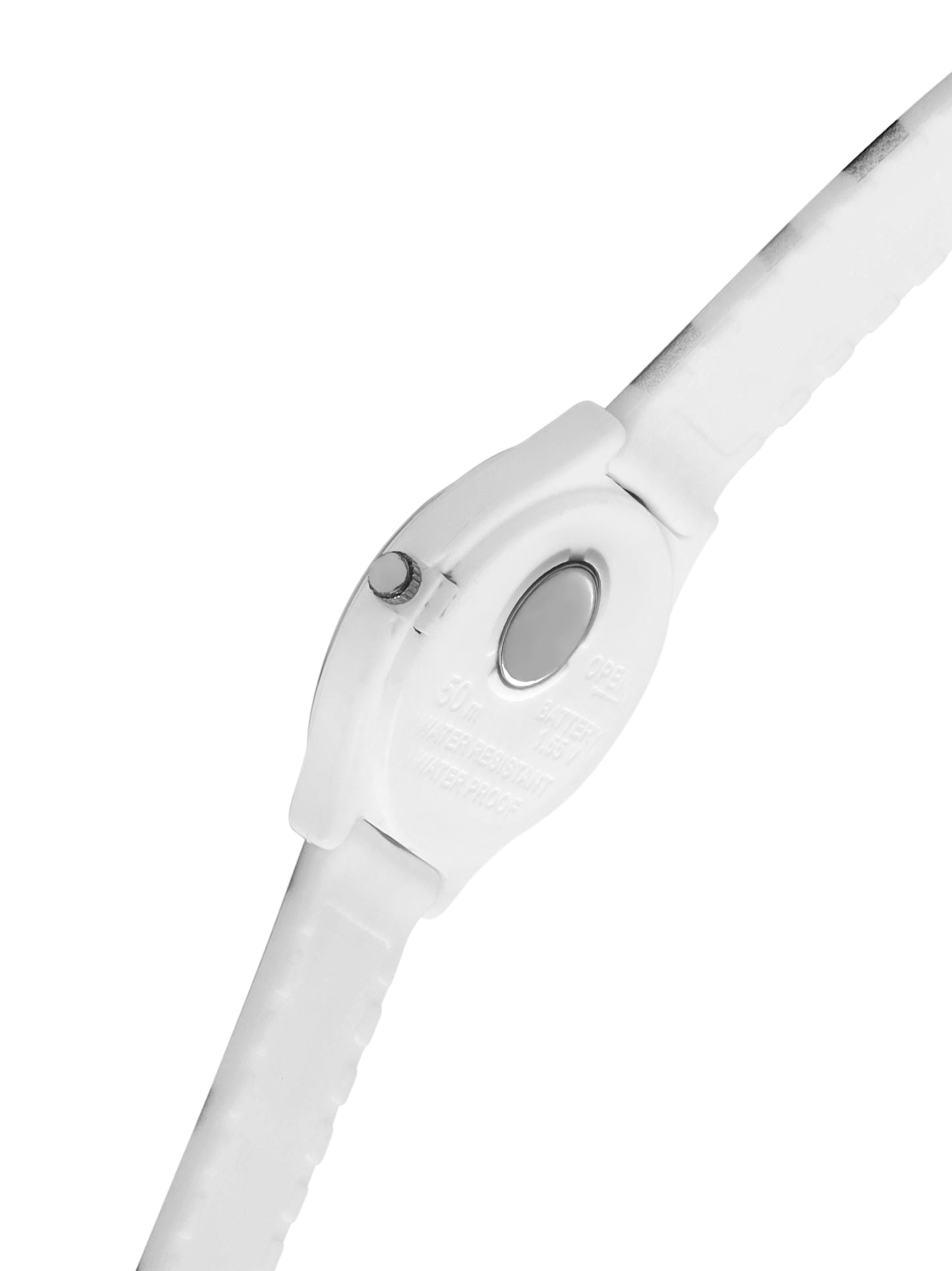 Kids’ White Dial Analog Watch with Geometric Silicone Strap - JJ205