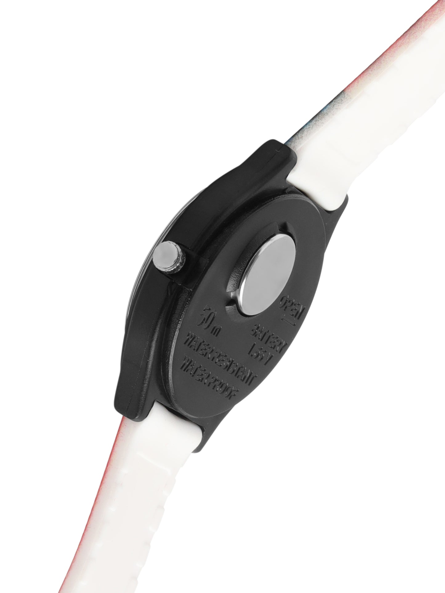 Kids’ White Dial Analog Watch with Black Case and Panda Print Silicone Strap - JJ224