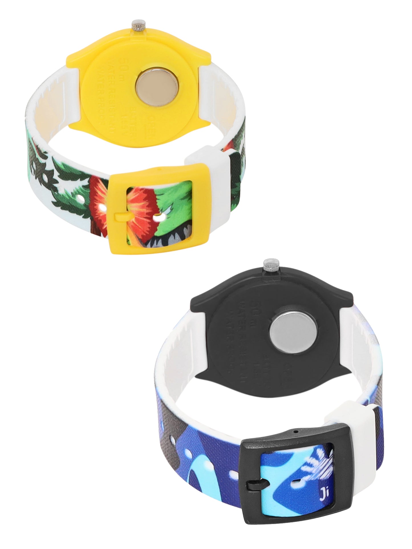 Kids' Combo Pack Analog Watches – Green Dinosaur Adventure & Blue Camouflage Sports - JJ120114