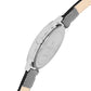 Men’s Silver Dial with Black Leather Strap Analog Watch - BSM003C