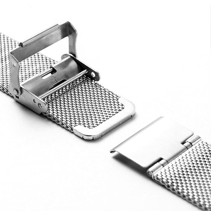 Quick Release 20 mm Silver Mesh Strap for Analog & Smart Watches
