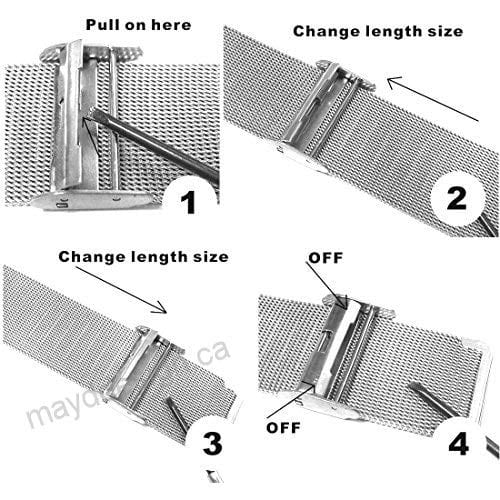 Quick Release 20 mm Silver Mesh Strap for Analog & Smart Watches