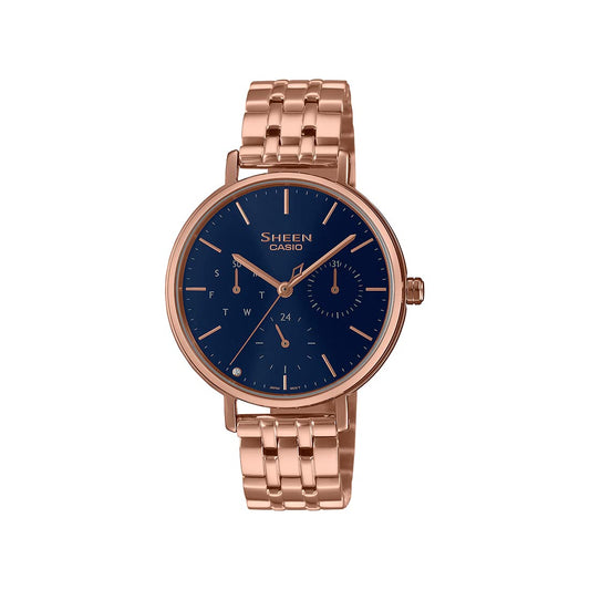 Women Stainless Steel Analog Blue Dial Watch-She-4541Pg-2Audf, Band Color-Rose Gold