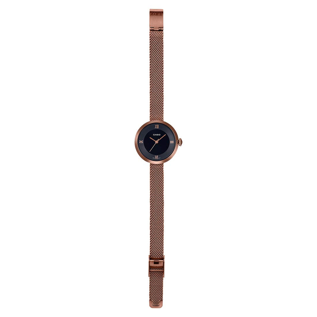 Metal Enticer Analog Black Dial Women Ltp-E154Mr-1Adf ( A1853 ), Band Color-Rose Gold