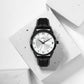 Black Analog Black Croco Leather Strap Watch for Men ELFM002C