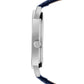 Sleek Silver Analog Blue Leather Strap Watch for Men ELFM003C