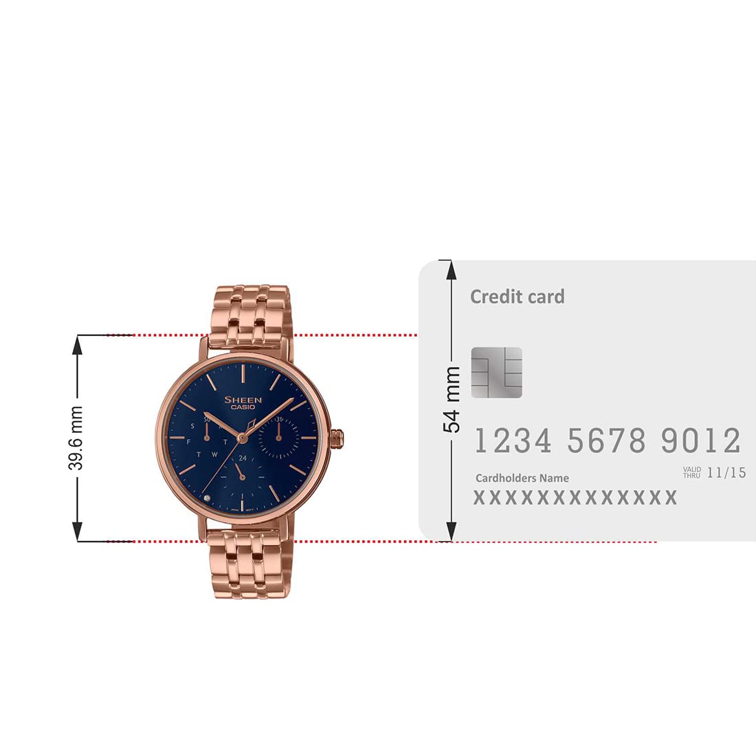 Women Stainless Steel Analog Blue Dial Watch-She-4541Pg-2Audf, Band Color-Rose Gold
