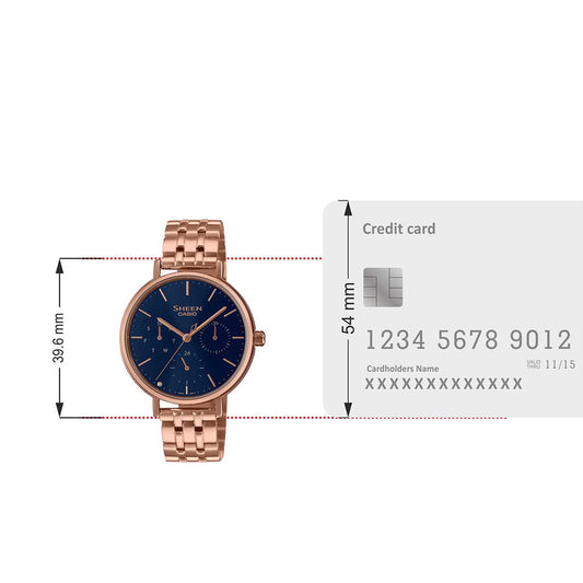 Women Stainless Steel Analog Blue Dial Watch-She-4541Pg-2Audf, Band Color-Rose Gold