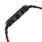 Black Dial Analog Watch for Men -3287NL01 Genuine Leather, Brown Strap
