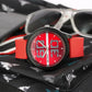 Men’s Bold Red Dial Analog Watch with Black Case & Red Strap - BSM020D