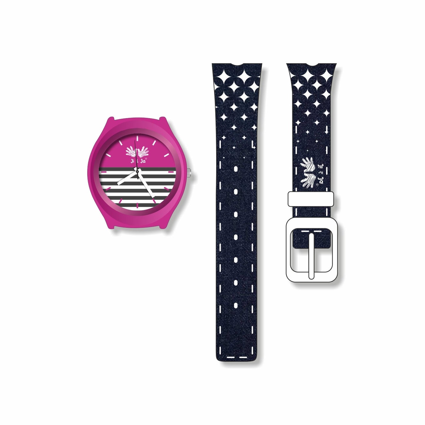 Kids Analog Watch Denim Blue Strap with Purple Dial, Water Proof for Daily Wear
