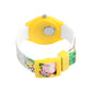 Kids’ White Dial Analog Watch with Jungle Cartoon Silicone Strap & Yellow Case - JJ220