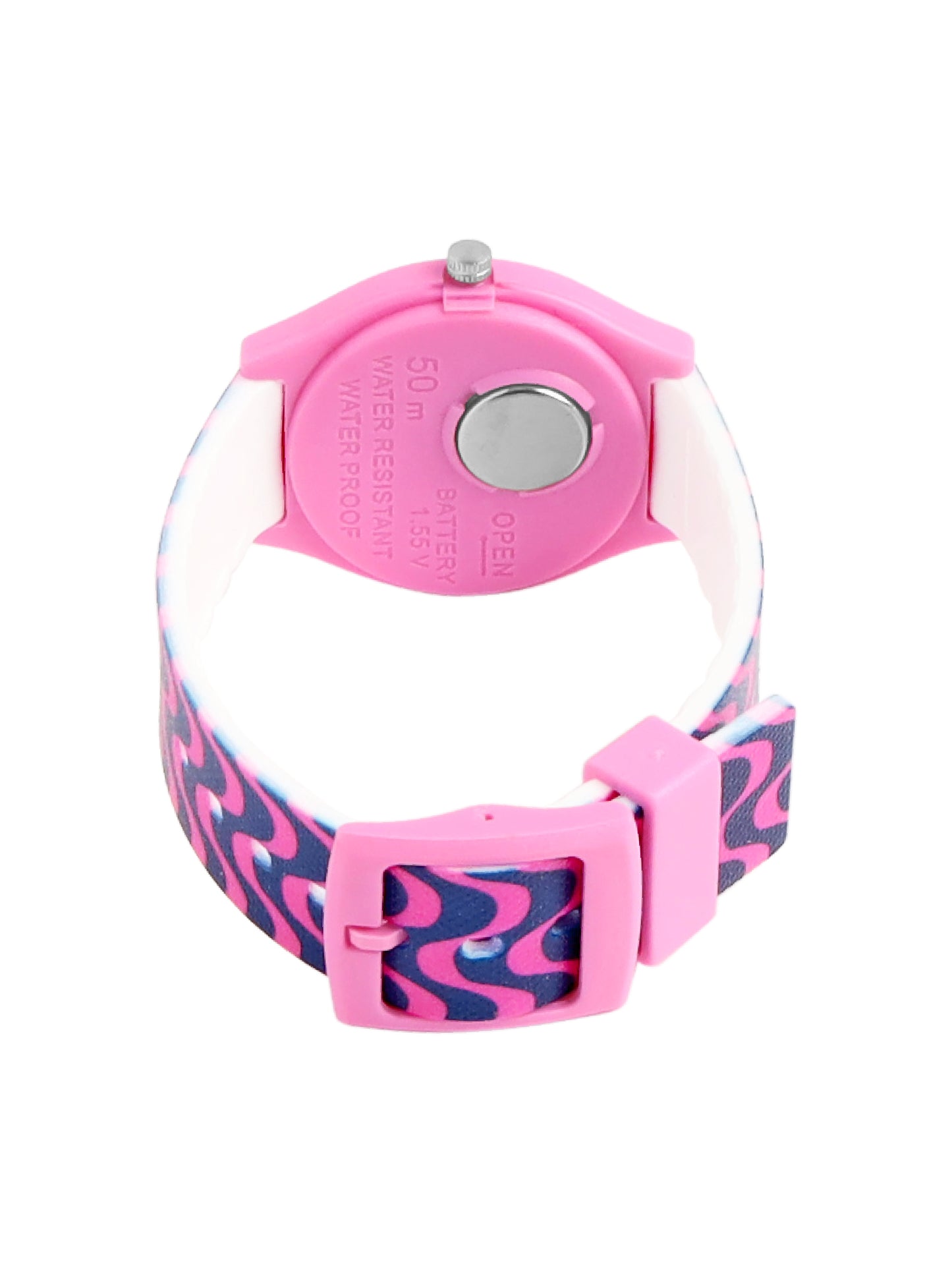 Kids’ Pink Analog Watch with Toucan Dial & Wavy Strap Design - JJ241