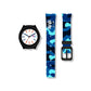 Kids Analog Watch Camouflage Blue Patch Strap with White Dial